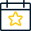 icône de calendrier avec étoile dessus