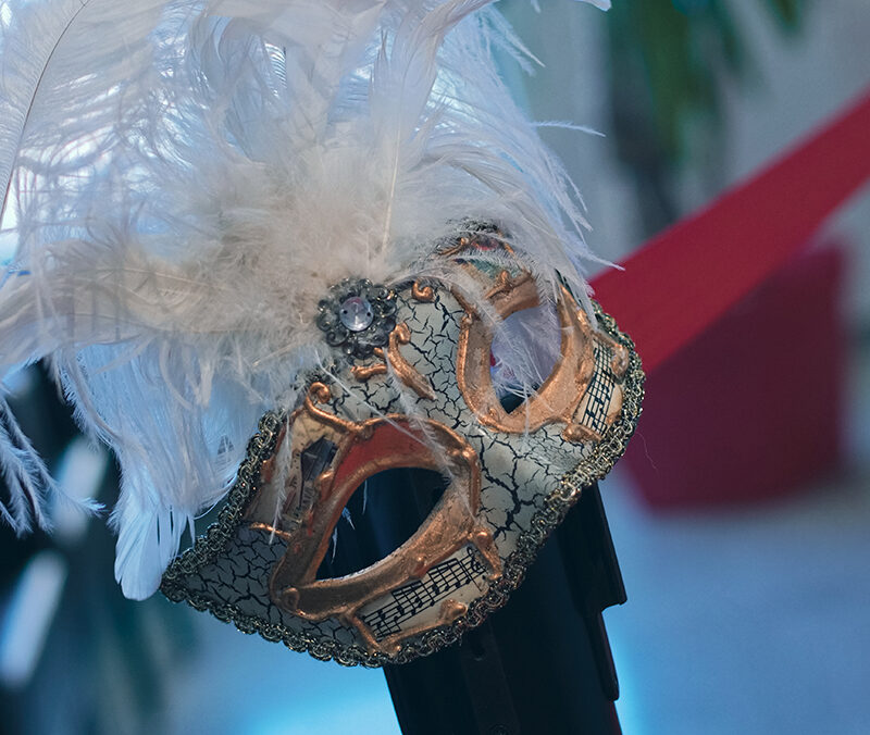 Masque de carnaval avec des plumes