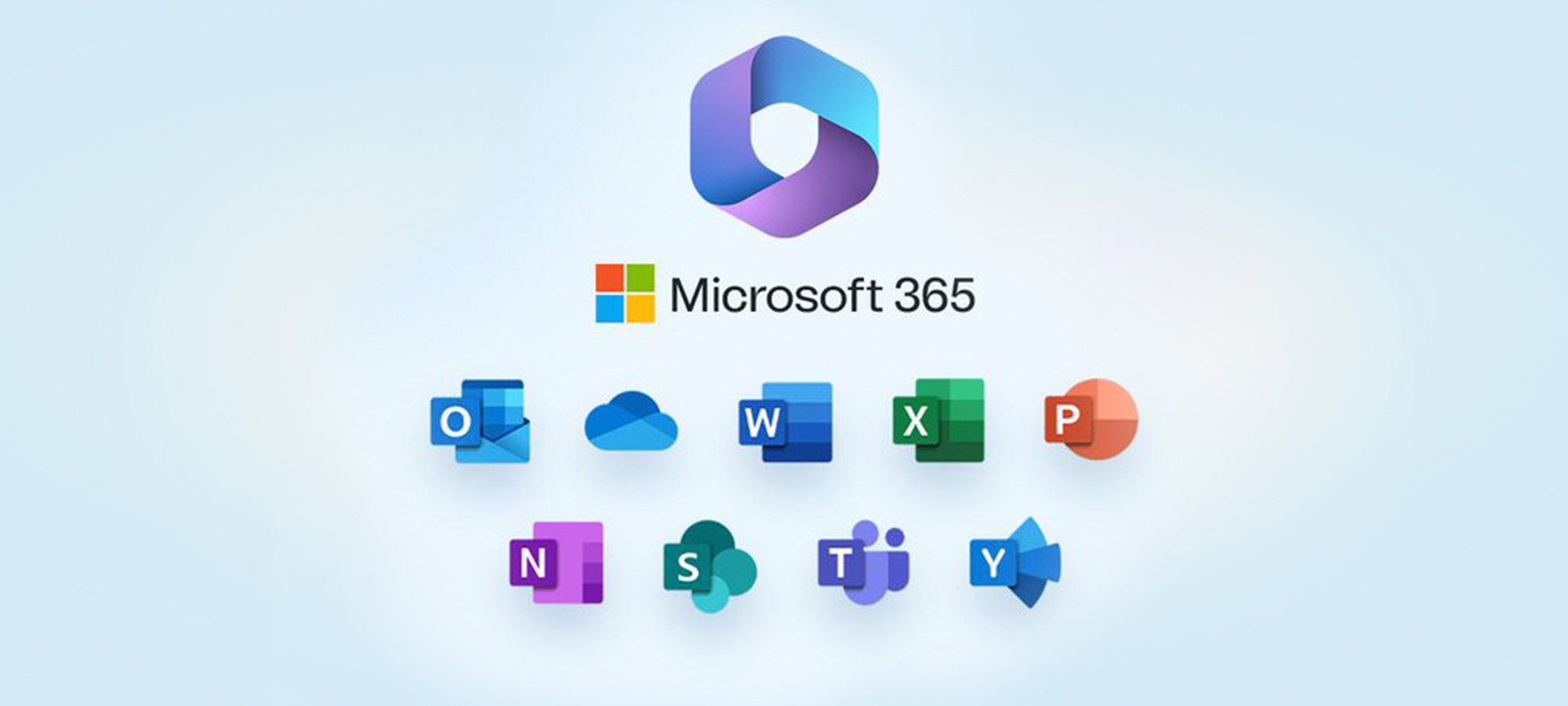 Visuel comportant 10 logos de la suite Office 365