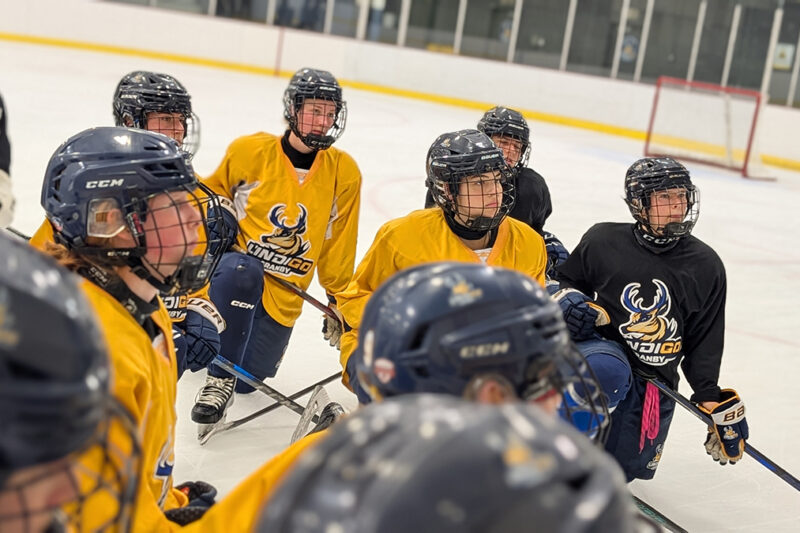 Une équipe de hockey féminin sur la glace