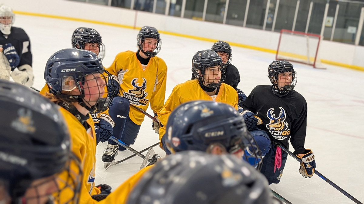Une équipe de hockey féminin sur la glace