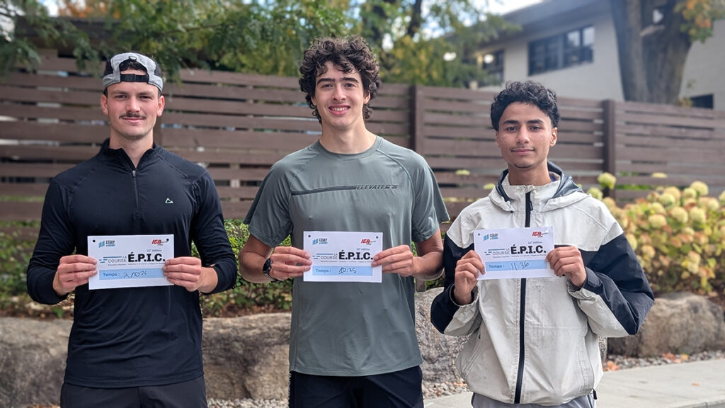 Podium masculin de la course É.P.I.C